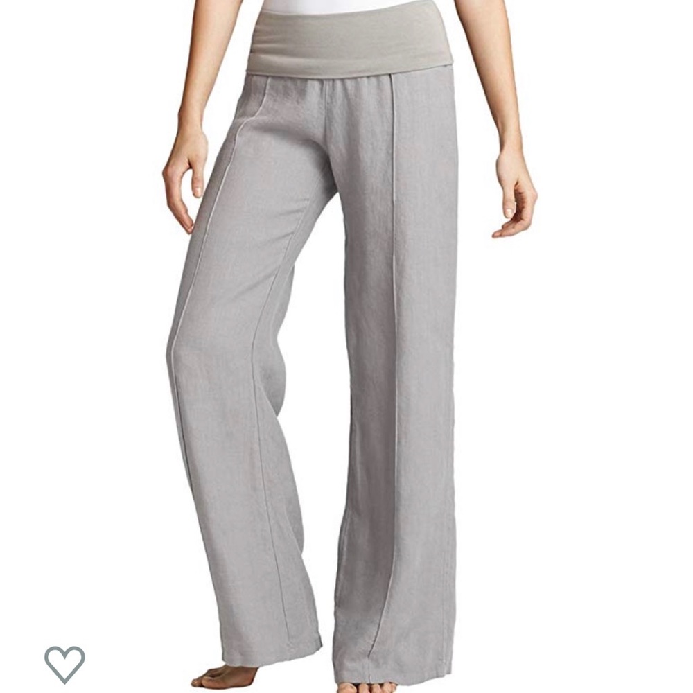 Fresh Laundry Gray Fold Over Linen Pants